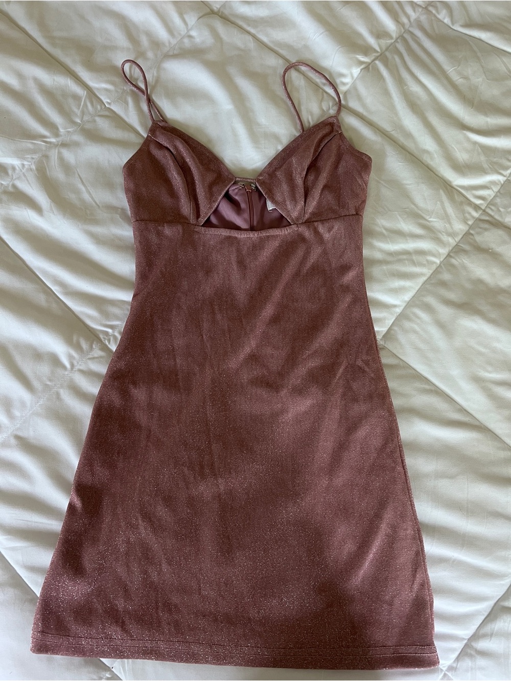 superdown Shimmery Rose-Mauve Mini Slip Dress